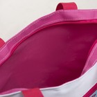 Сумка летняя, отдел на молнии, наружный карман, цвет розовый/белый - Фото 3