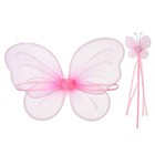 Карнавальный набор «Бабочка», 2 предмета: крылья, жезл, 4-6 лет, цвет розовый - Фото 1