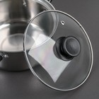 Набор кастрюль, 3 предмета: кастрюли 1 л, 1.4 л, 1.8 л, d=15/17/18.5 см, крышки, индукция, нержавеющая сталь - Фото 4