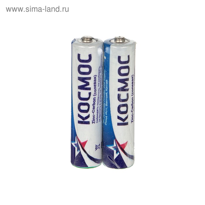 Батарейка солевая, AAA, R03-2S, 1.5В, спайка, 2 шт. - Фото 1