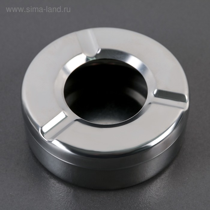 Пепельница «Круг», d=9.3 см, нержавеющая сталь, серебристая - Фото 1