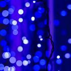 Гирлянда «Занавес» 2 × 1.5 м, IP44, УМС, тёмная нить, 360 LED, свечение синее, 220 В - Фото 3