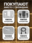 Гирлянда «Занавес» 2 × 3 м, IP44, УМС, тёмная нить, 760 LED, свечение тёплое белое, 220 В - Фото 4