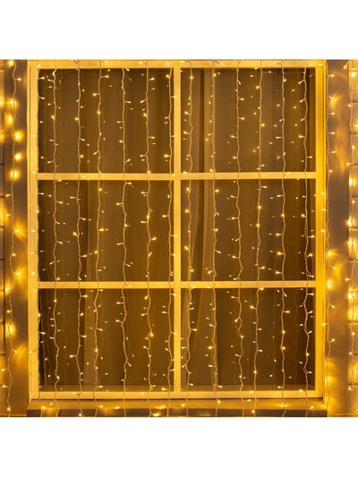 Гирлянда «Занавес» 2×3 м, IP44, УМС, белая нить, 760 LED, свечение тёплое белое, 220 В