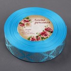 Лента репсовая с тиснением «Орнамент», 25 мм, 18 ± 1 м, цвет голубой - Фото 2