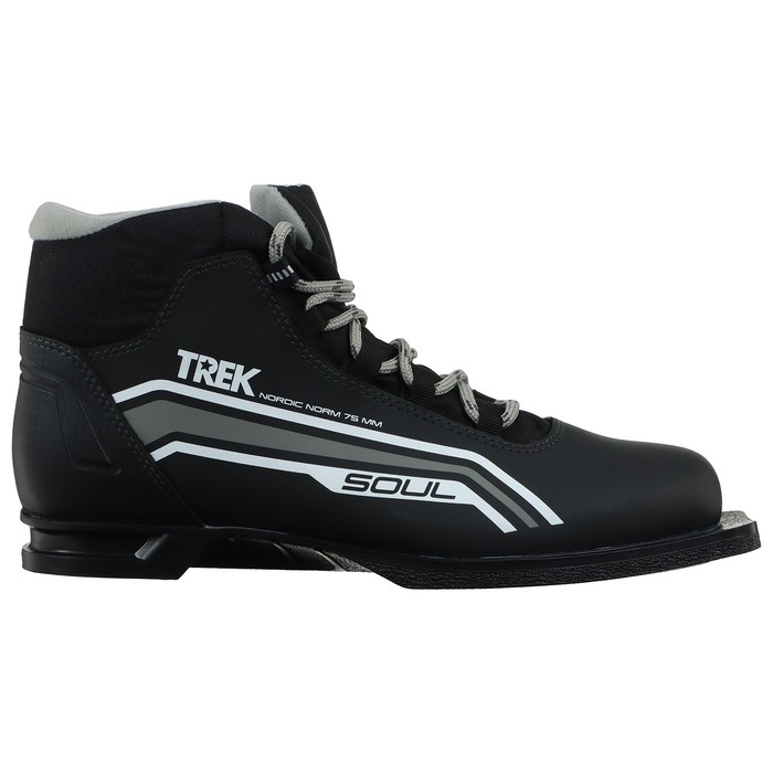 Ботинки лыжные TREK Soul NN75 ИК, цвет чёрный, лого серый, размер 43 - Фото 1