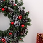 Интерьерный венок новогодний «Снежное чудо», на дверь, ручная работа - Фото 2