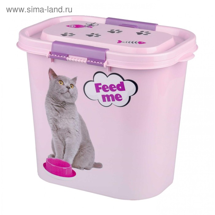 Контейнер "Феликс" для корма, 10 л, 33 x 22 x 27 мм, розовый - Фото 1