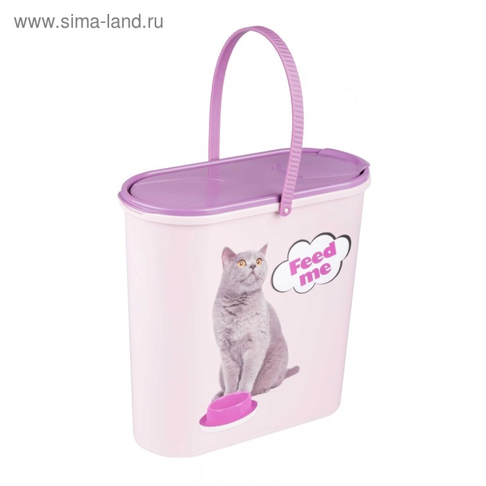 Контейнер "Феликс" для корма, 6 л, 27,5 х 13 х 27 см, розовый - Фото 1