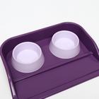 Миски с лотком "Феликс" 0,3 л, 41 x 30 x 6 см, фиолетовый лоток, белые миски - Фото 5