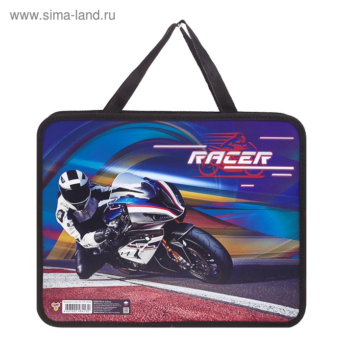 Папка с ручками А4, 330 х 260 х 75 мм, пластиковая, ручки-тесьма, RACER - Фото 1