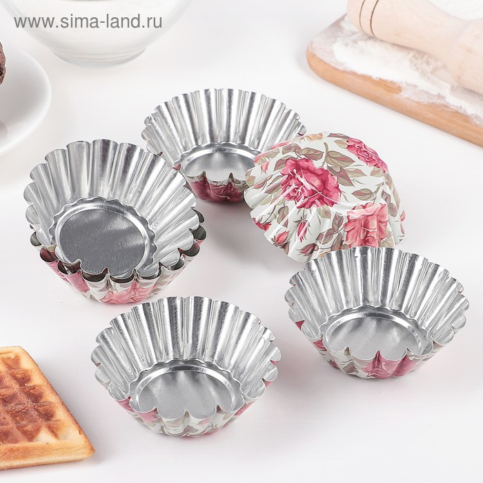 Набор форм для выпечки Доляна «Бутон. Розарий», 8×4 см, 6 шт - Фото 1