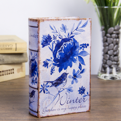 Шкатулка книга-сейф «Зимний сад», дерево, кожзам, с замком и ключами, 17×11×5 см