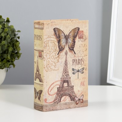 Шкатулка книга-сейф «Париж. Эйфелева башня. Бабочки», дерево, искусственная кожа, 21×13×5 см