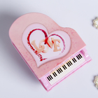 Шкатулка пластик музыкальная механическая "Розовый рояль" 9,2х14х10,8 см - фото 9037160
