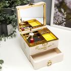 Музыкальная шкатулка механическая «Комод», пластик, белый, 11×13.3×11.5 см - Фото 2