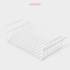 Корзина сетчатая навесная на полку Доляна, 35×23×12 см, белая - Фото 2