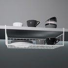 Корзина сетчатая навесная на полку Доляна, 35×23×12 см, белая - Фото 3