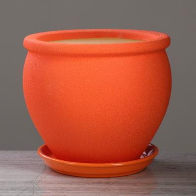 Горшок для цветов "Вьетнам", шёлк, оранжевый. Керамика, 5 л