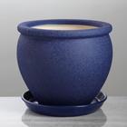 Горшок для цветов "Вьетнам", шёлк, синий, керамика, 5 л - Фото 1