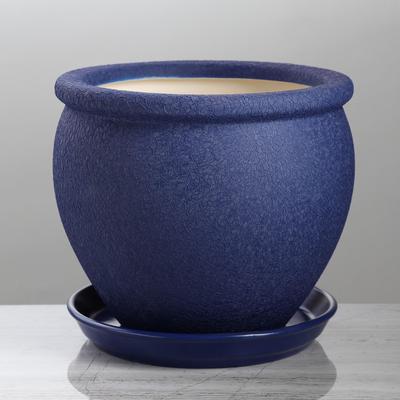 Горшок для цветов "Вьетнам", шёлк, синий, керамика, 5 л