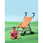 Игровой набор аксессуаров для кукольного домика «Прогулочная коляска и малыш» - Фото 2