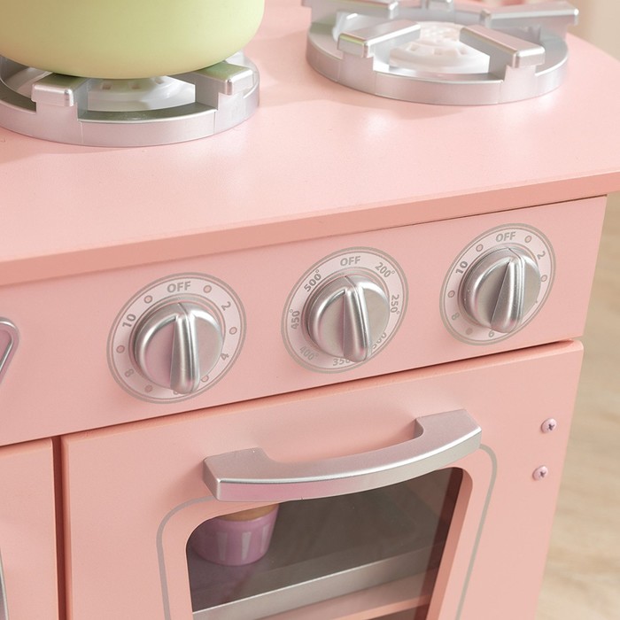 Игровая кухня из дерева «Винтаж», цвет розовый - фото 1890797358