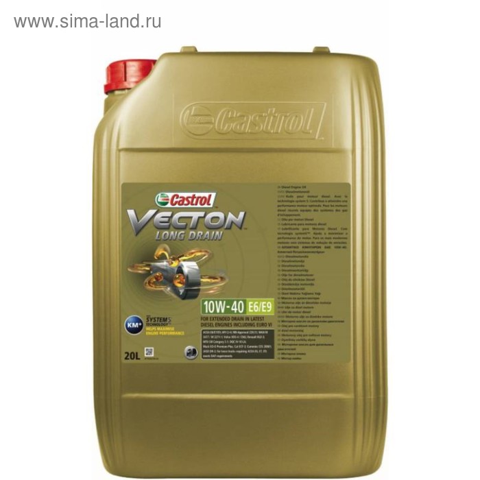 Масло моторное Castrol Vecton Long Drain 10W-40 E6/E9, 20 л - Фото 1