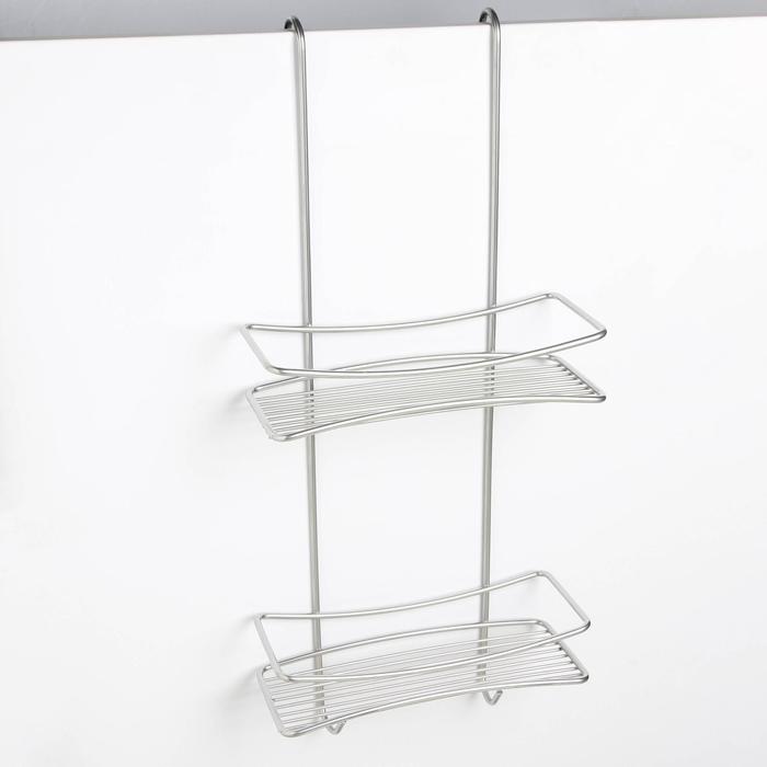 Полка навесная для душевой кабины 2-х ярусная «Лагуна», хром