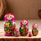 Матрёшка дерево «Божья коровка», фиолетовый платок, 5 кукольная, 9-11 см - Фото 1