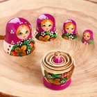 Матрёшка дерево «Божья коровка», фиолетовый платок, 5 кукольная, 9-11 см - Фото 4