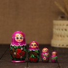Матрёшка «Божья коровка», фиолетовый платок, 5 кукольная, 9-11 см - фото 9672598