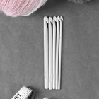 Набор крючков для вязания, d = 4-8 мм, 5 шт, цвет белый - Фото 3