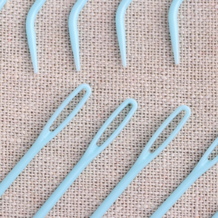 Набор игл для вязания, 7 см, 10 шт, цвет голубой - фото 1884893746
