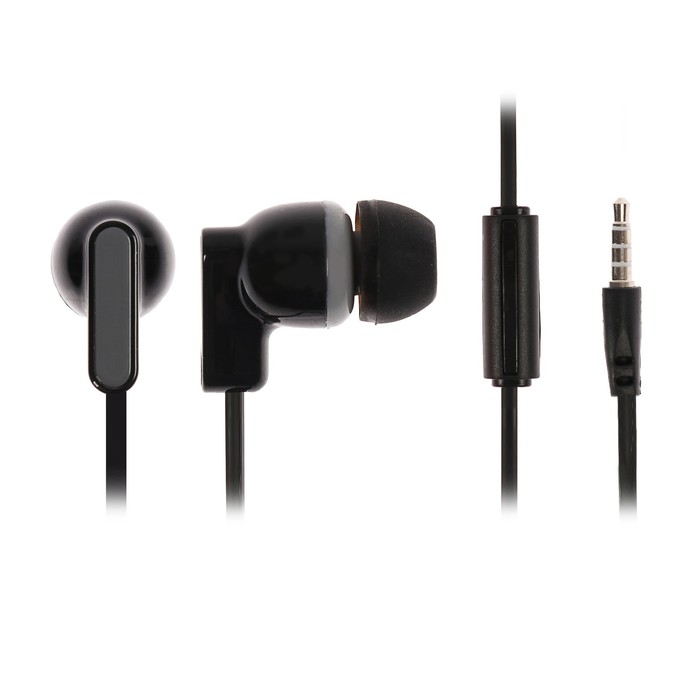 Наушники LuazON LV-143, вакуумные, микрофон, плоский провод, кнопка ответа, МИКС - Фото 1