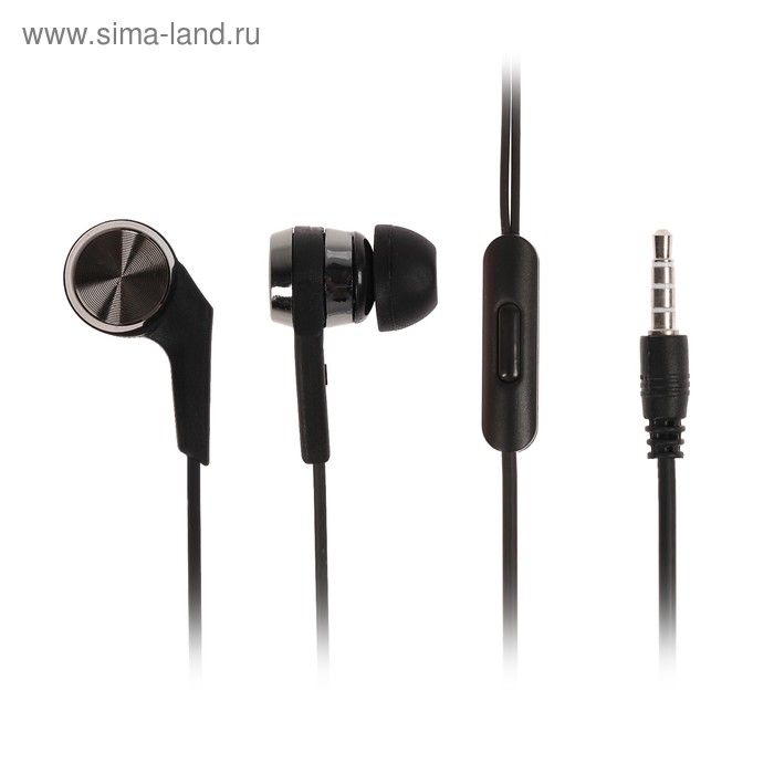 Наушники LuazON RX-6, вакуумные, микрофон,плоский провод, кнопка ответа, МИКС - Фото 1