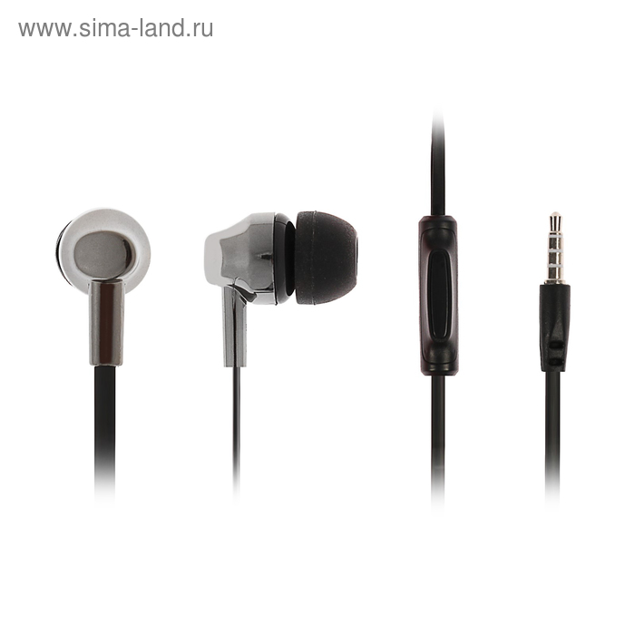 Наушники LuazON RX-7, вакуумные, микрофон,плоский провод, кнопка ответа, МИКС - Фото 1