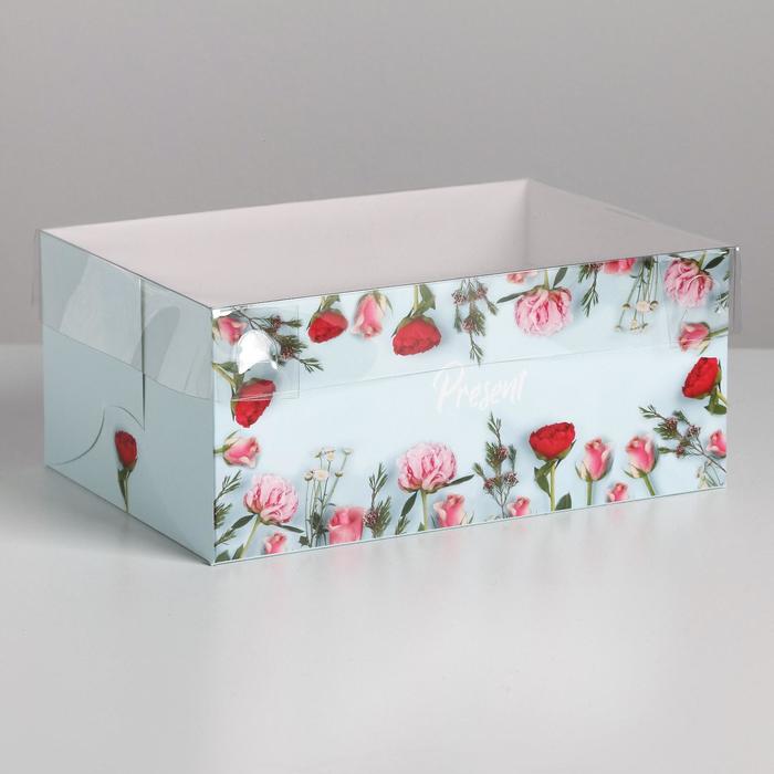 Коробка для капкейков, кондитерская упаковка, 6 ячеек Present, 23 х 16 х 10 см