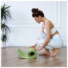 Коврик для йоги Sangh, 183×61×0,8 см, цвет зелёный - фото 9556328