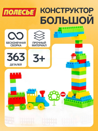 Конструктор «Строитель», 363 детали