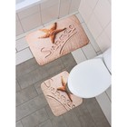 Набор ковриков для ванной и туалета Доляна «На пляже», 2 шт, 40×45, 45×75 см - Фото 6