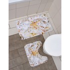 Набор ковриков для ванной и туалета Доляна «Ракушки», 2 шт, 45×36 см, 75×44 см - Фото 6