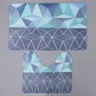 Набор ковриков для ванной и туалета «Доляна. Геометрия цветов», 2 шт., 40×45, 45×75 см - Фото 2