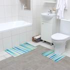 Набор ковриков для ванной и туалета Доляна «Бирюза», 2 шт, 40×45, 45×75 см - фото 8761183