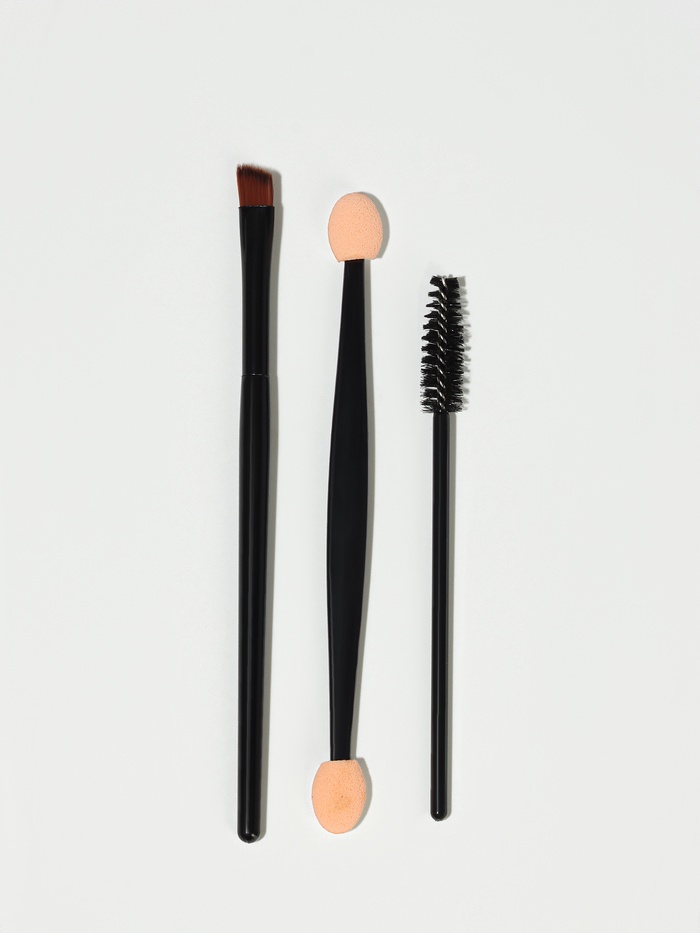 Набор для макияжа, 3 предмета, чёрный - Фото 1