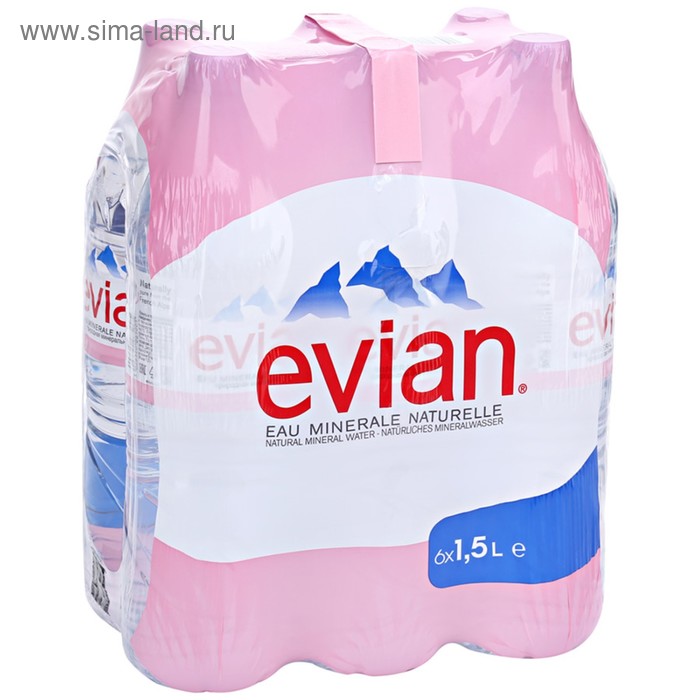 Вода минеральная негазированная Evian, 1,5 л (6 шт. в упаковке)