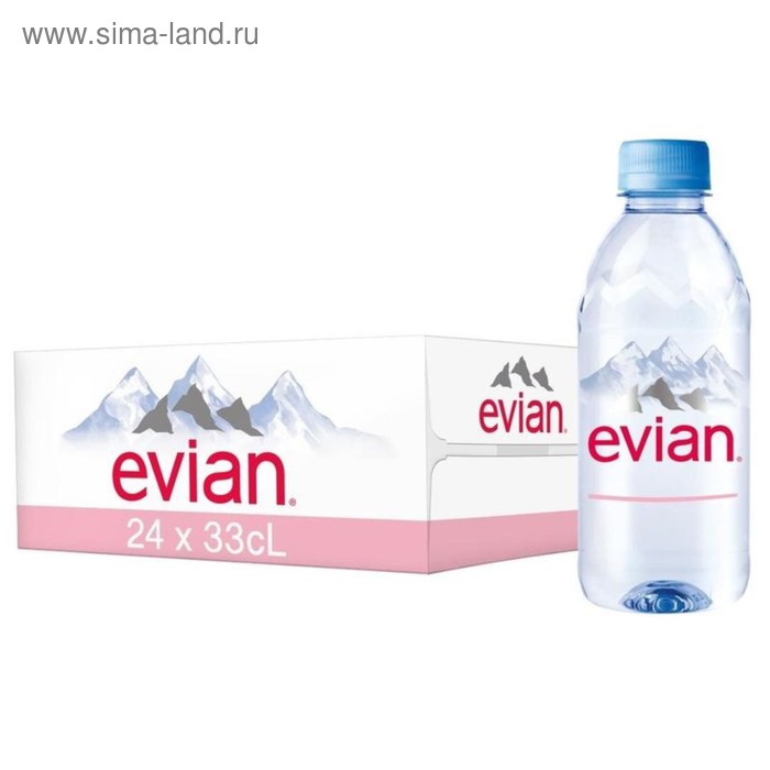 Вода минеральная негазированная Evian, 0,33 л (24 шт. в упаковке)