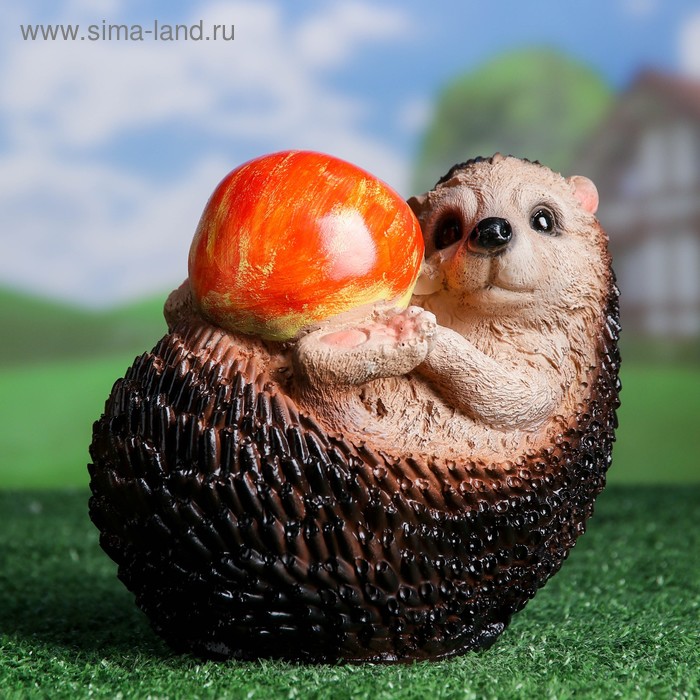Садовая фигура "Еж с яблоком" 19см - Фото 1