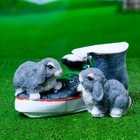 Фигурное кашпо "Кед с зайцами" 14х18х28см - фото 24516507