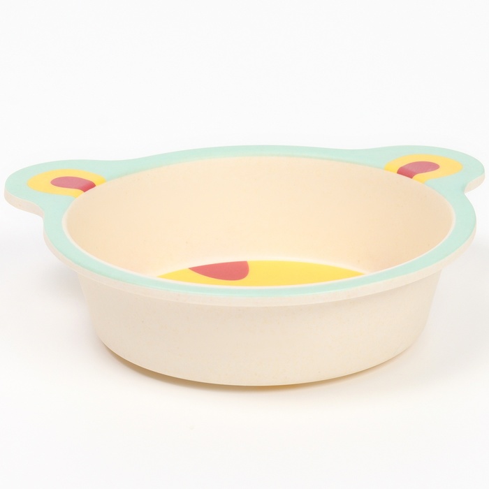Набор детской посуды из бамбука «Жирафик», 5 предметов: тарелка, миска, стакан, столовые приборы - фото 1906968922
